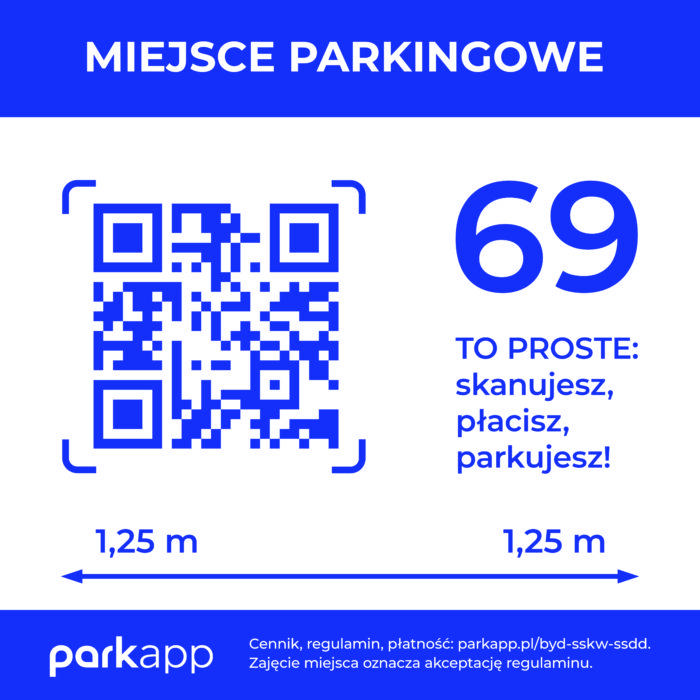 Tablica numeracyjna z kodem QR biała